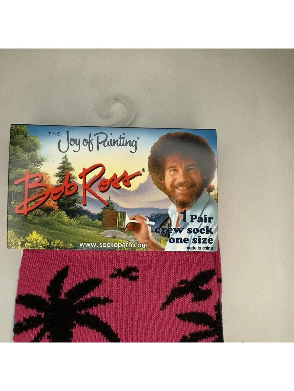 Bob Ross 3D Fuzzy Hair Crew Socks Bundle 2 Pairs Retro Novelty NWT